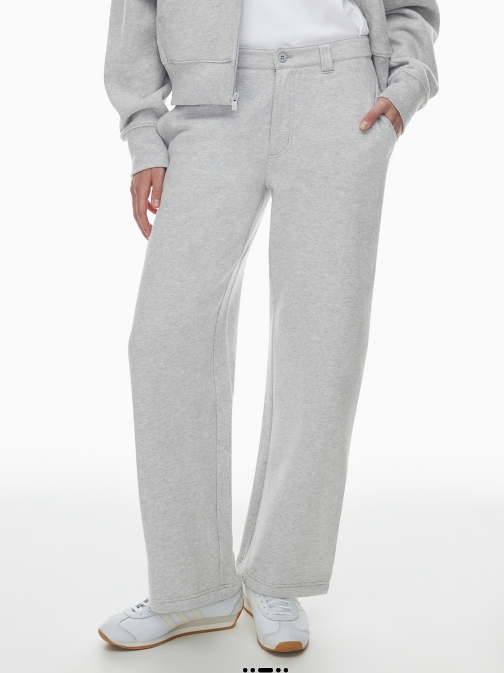 Aritzia Cozy Fleece Boyfriend Trouser Sweatpant Heather Chrome Size Large